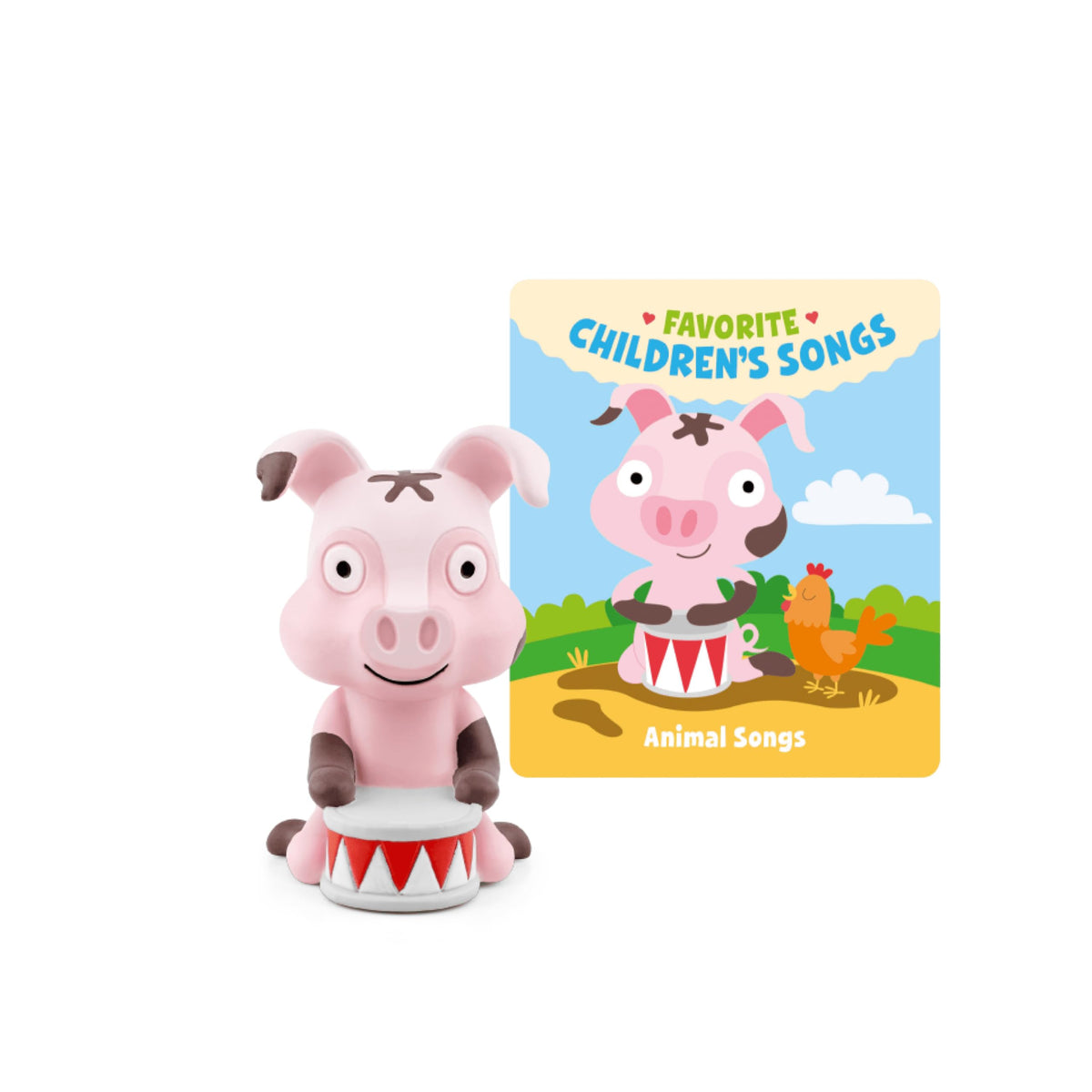 Tonies Animal Songs figurine on a colorful cover introducing animals and tunes.
