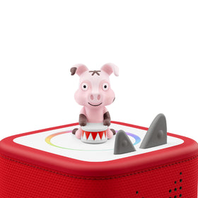 Tonies Animal Songs figurine beside a Toniebox, ready for screen-free playtime.