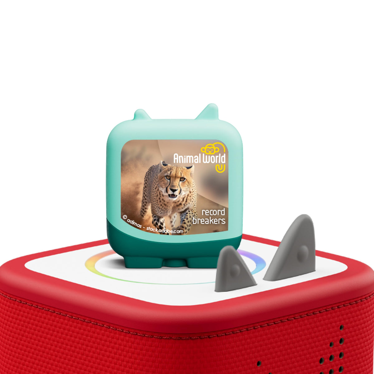 Tonies Animal World image showing Quinn and Lodistar, inviting imaginative listening on trips.