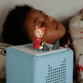 Tonies Bedtime Songs packaging display emphasizing simple setup and gifting appeal.