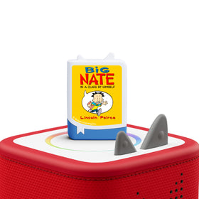 Tonies Big Nate packaging closeup, durable design ready for kids' storytelling sessions.