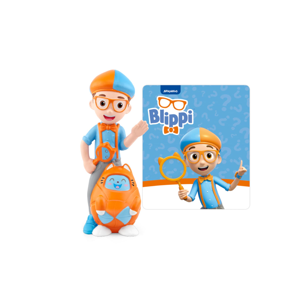 Tonies Blippi mobile at construction site scene for learning during travel