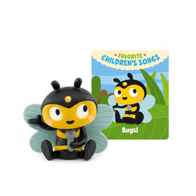 Tonies Bugs audio toy figurine beside a Toniebox for engaging early listening.
