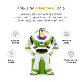 Buzz Lightyear figurine with tracklist concept for family listening time