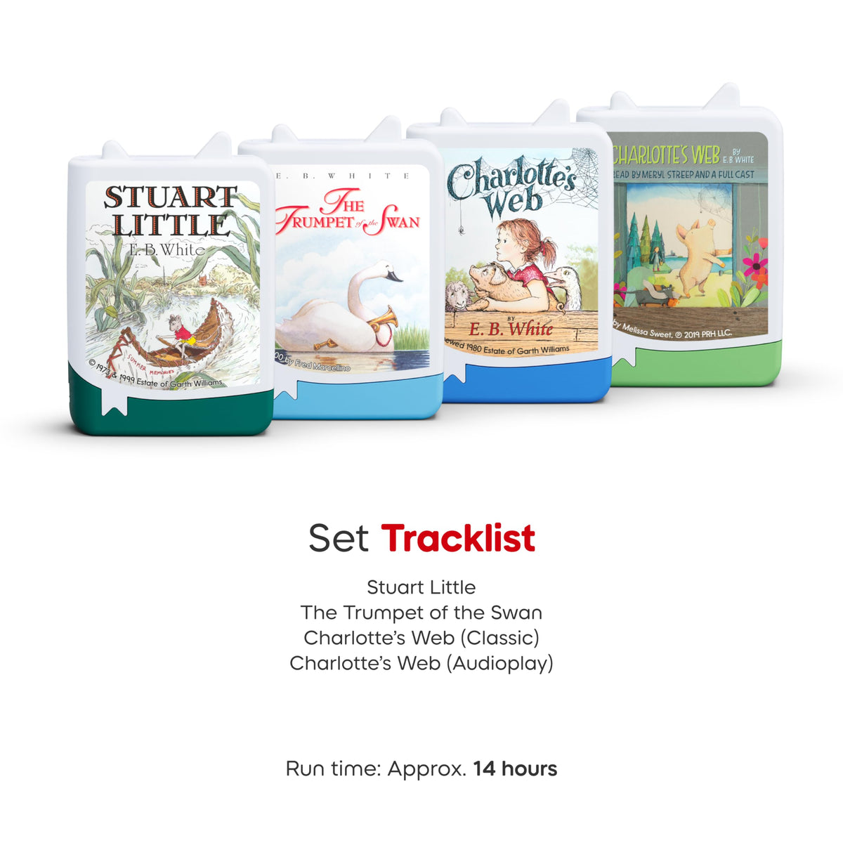 Tonies Charlotte's Web classic reading image, features author-read option for immersive storytelling.