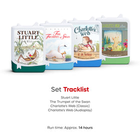Tonies Charlotte's Web classic reading image, features author-read option for immersive storytelling.