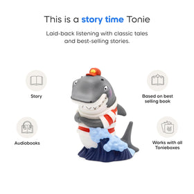 Tonies Clark the Shark story tracklist card displayed for easy storytelling sessions.