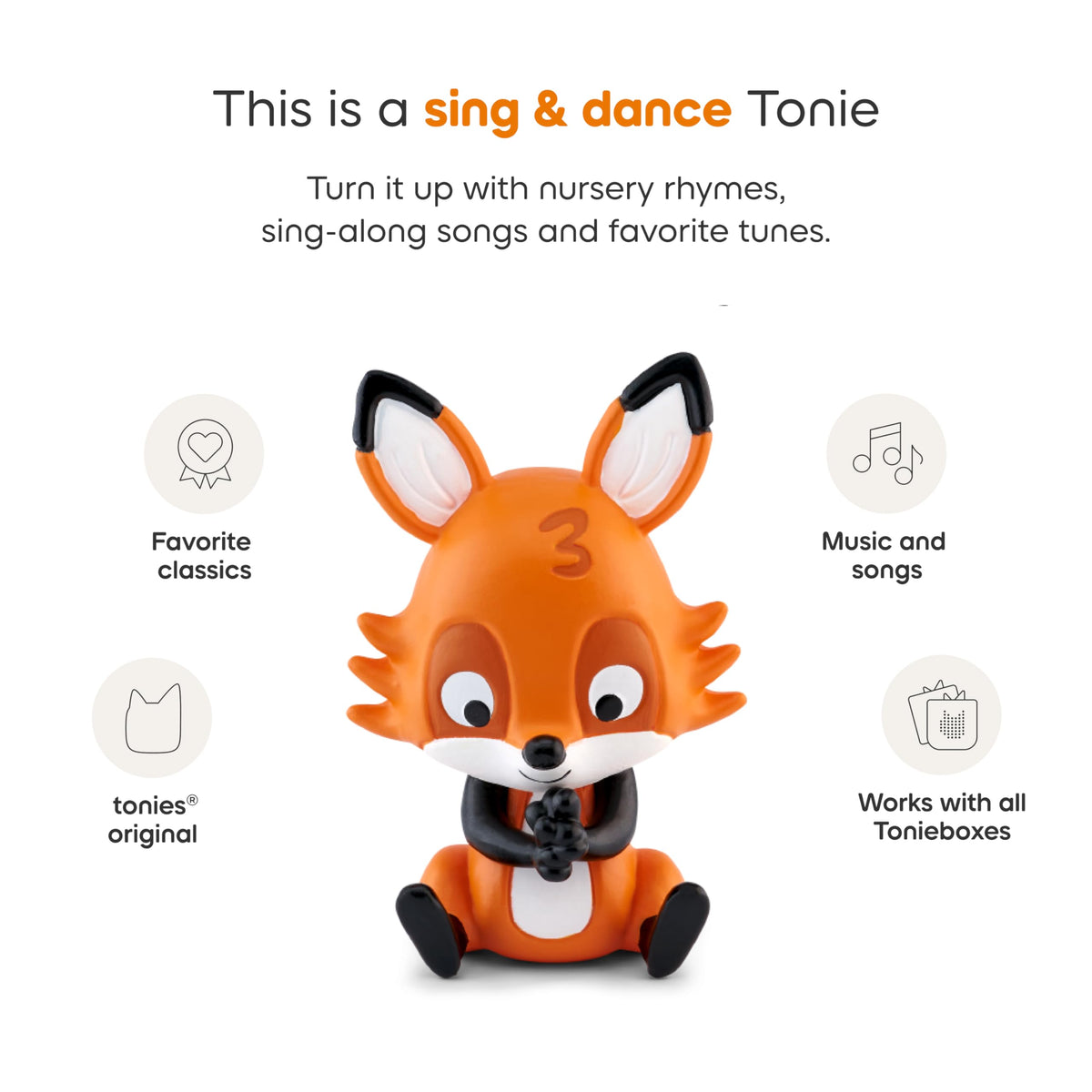 Packaging display of Tonies counting songs figurine for gifting.