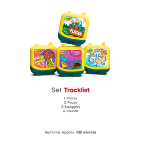 Tonies Crayola Art Adventures Sounds depicts motion lines for lively art