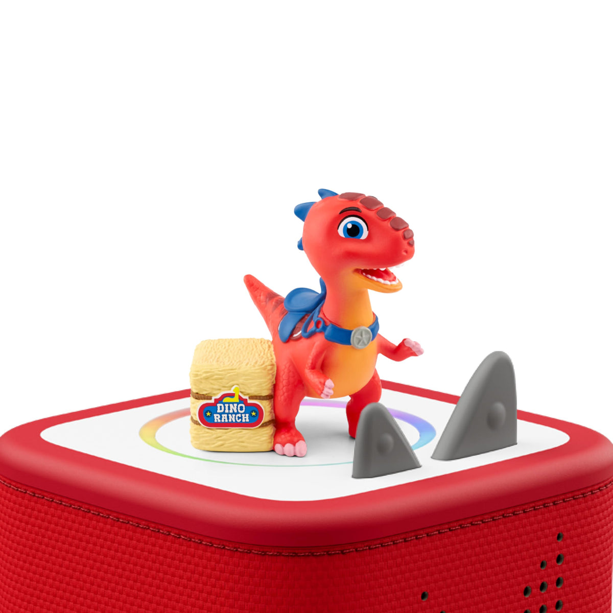 Tonies Dino Ranch Blitz packaging closeup shows durable, gift-ready design