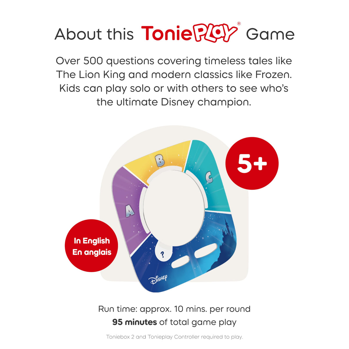 Tonies Disney Quiz Kingdom Tonieplay Controller for game control