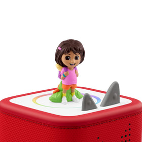 Tonies Dora story play on Toniebox illustrates rainforest friends and a fun listening experience.