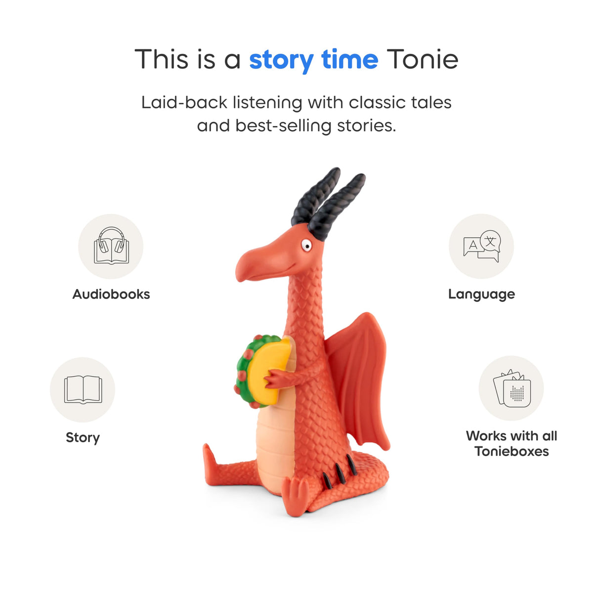 Tonies Dragons Love Tacos family play image demonstrates shared listening and bonding moments