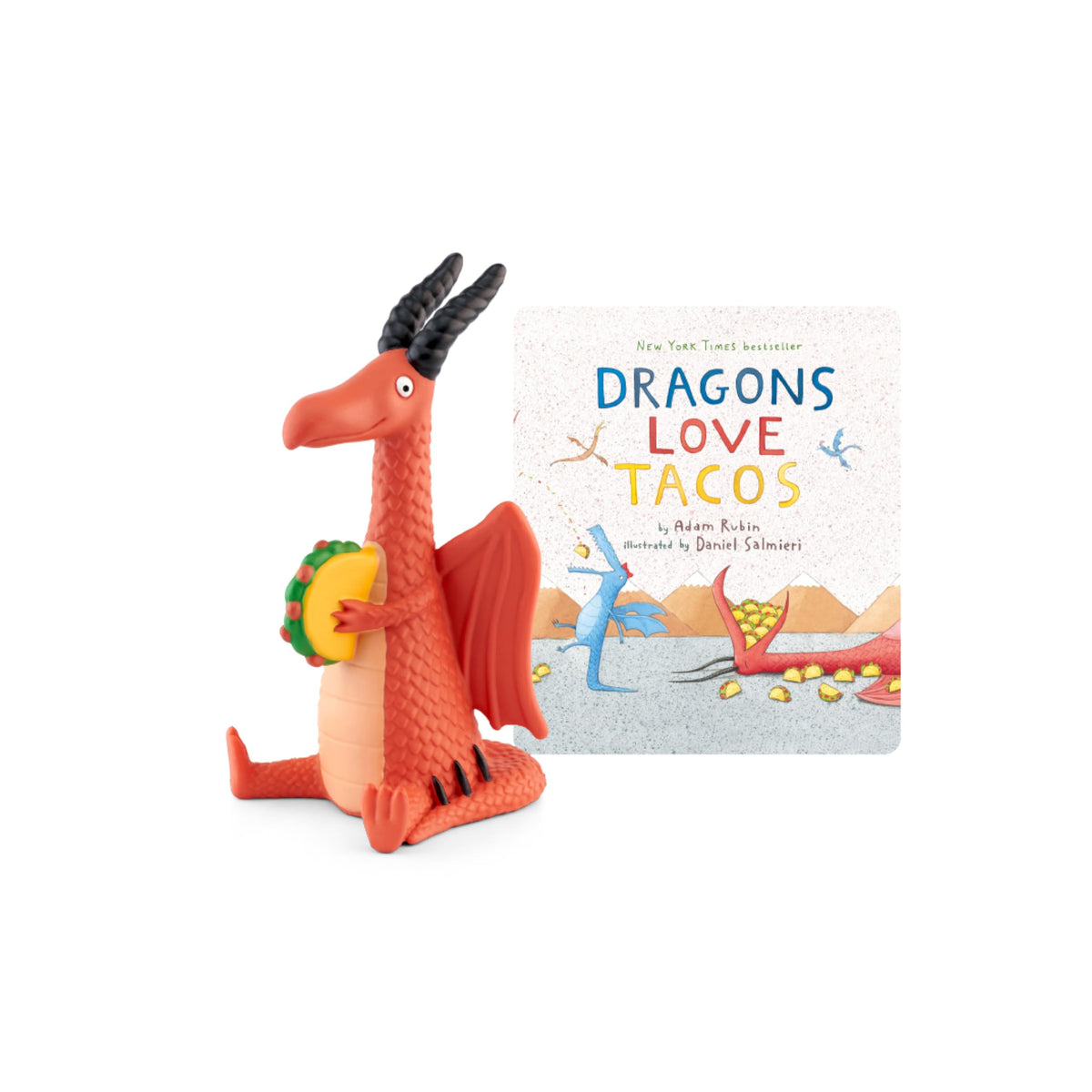 Tonies Dragons Love Tacos figurine close-up, sparks imaginative play for kids