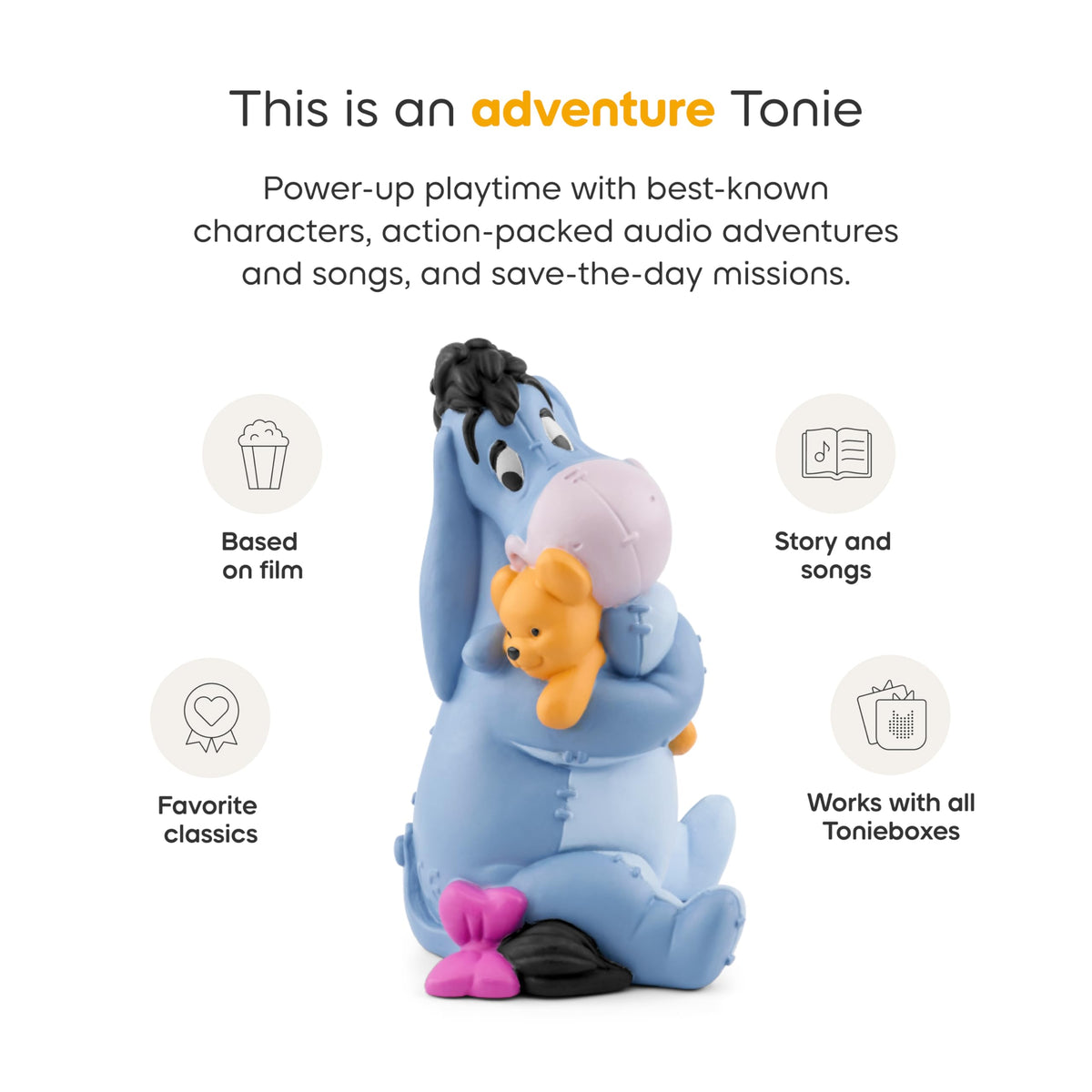 Tonies Eeyore storytime track scene offers about 43 minutes of audio adventures.