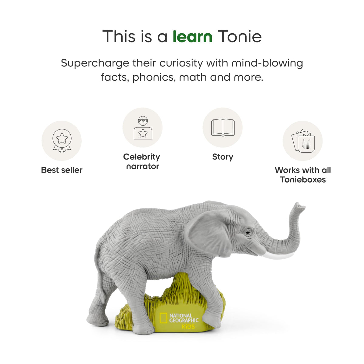 Tonies elephant habitat educational feature invites kids to explore savannah and forests.