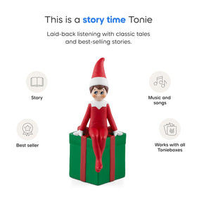 Tonies Elf on the Shelf imagery highlighting Christmas magic ingredients and friendship.
