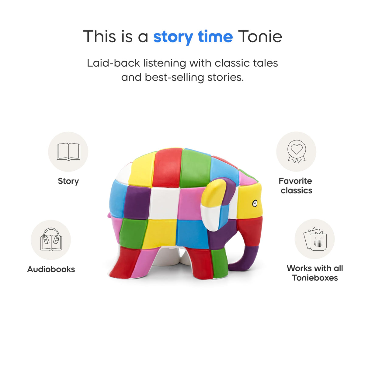 Tonies Elmer box-ready setup with Toniebox for effortless audio play