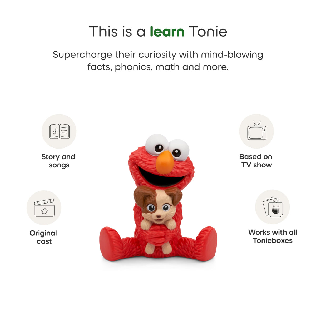 Tonies Elmo & Tango packaging with kid friendly Sesame Street branding