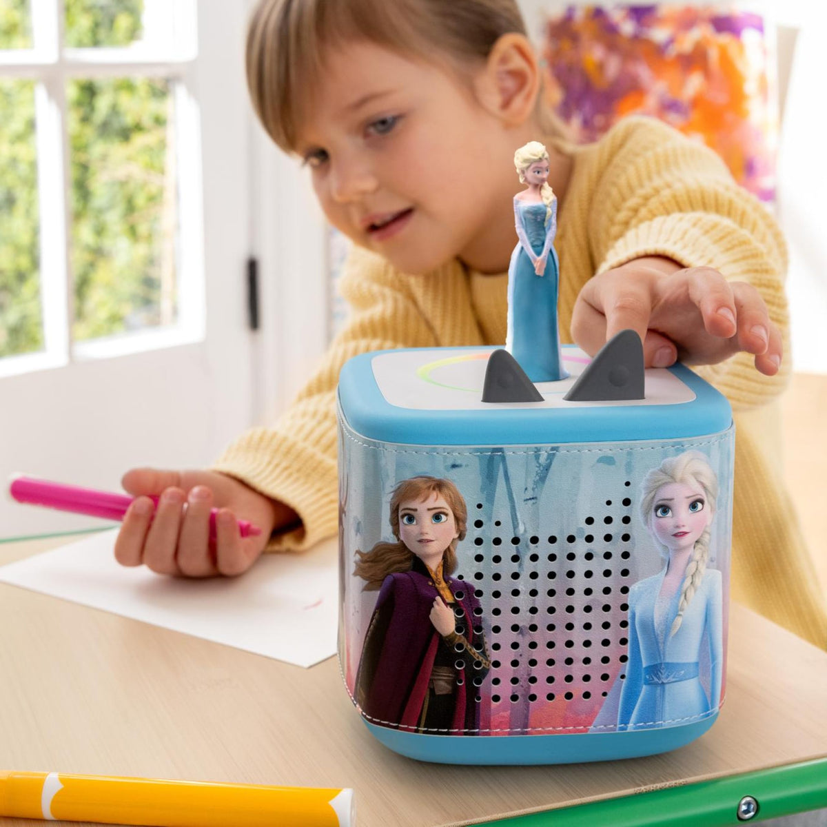 Tonies Elsa playtime audio toy promotes curious listening and play