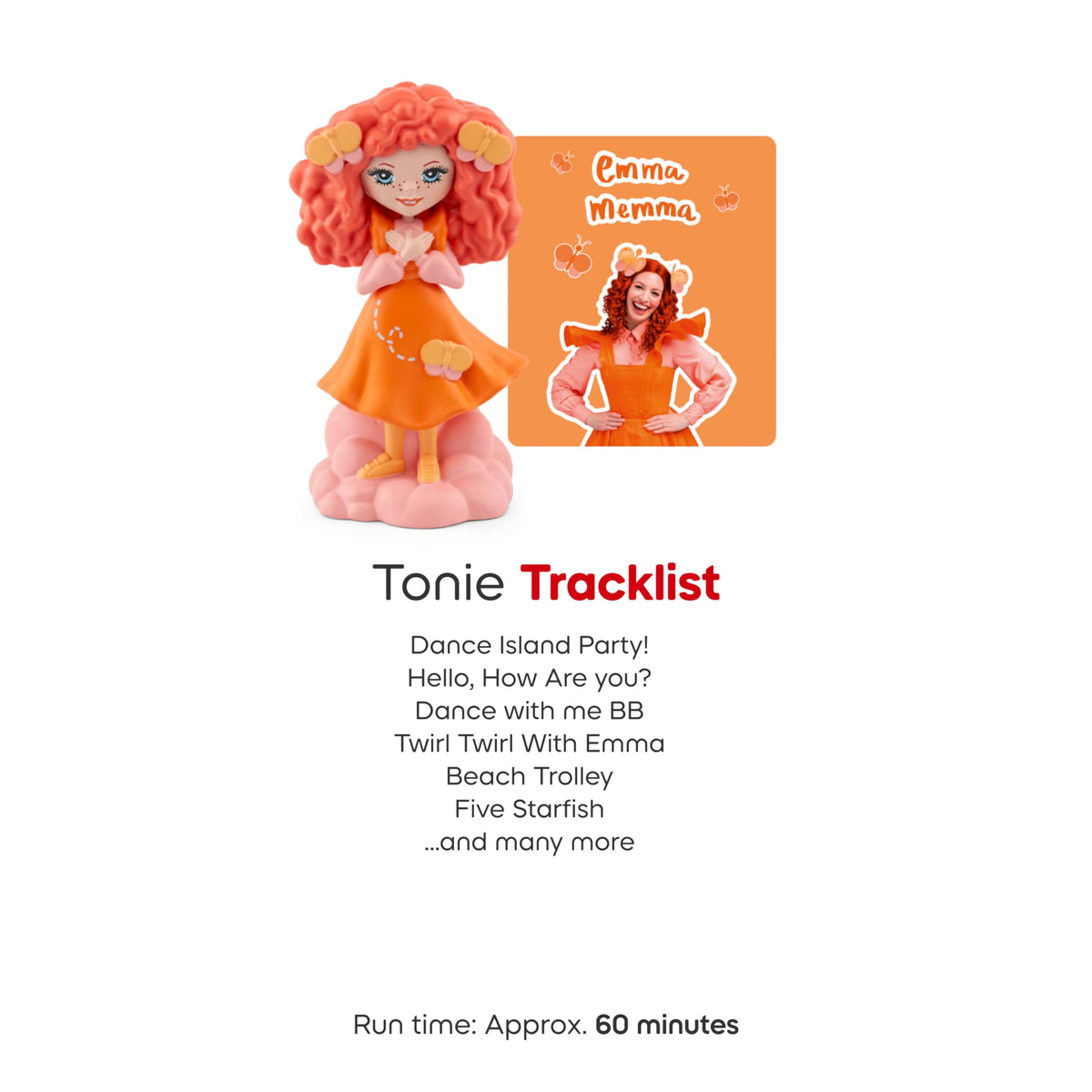 Tonies Emma Memma packaging opened to reveal a gift-ready toy.