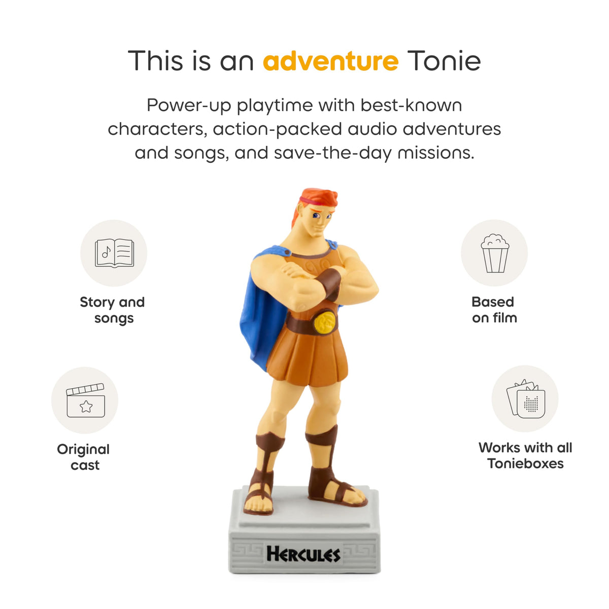 Tonies Hercules story scene with track previews