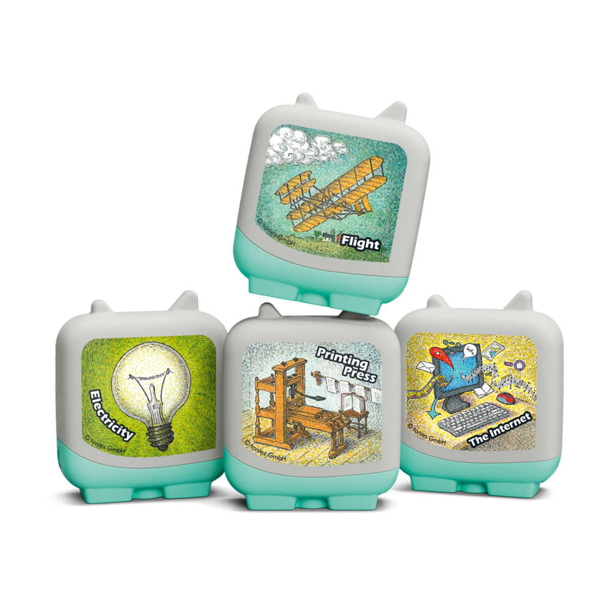 Tonies Inventions 4-Pack front cover; ideal starter for curious kids to explore big ideas.