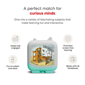 Tonies Inventions 4-Pack toniebox setup; screen-free storytelling engages young minds.