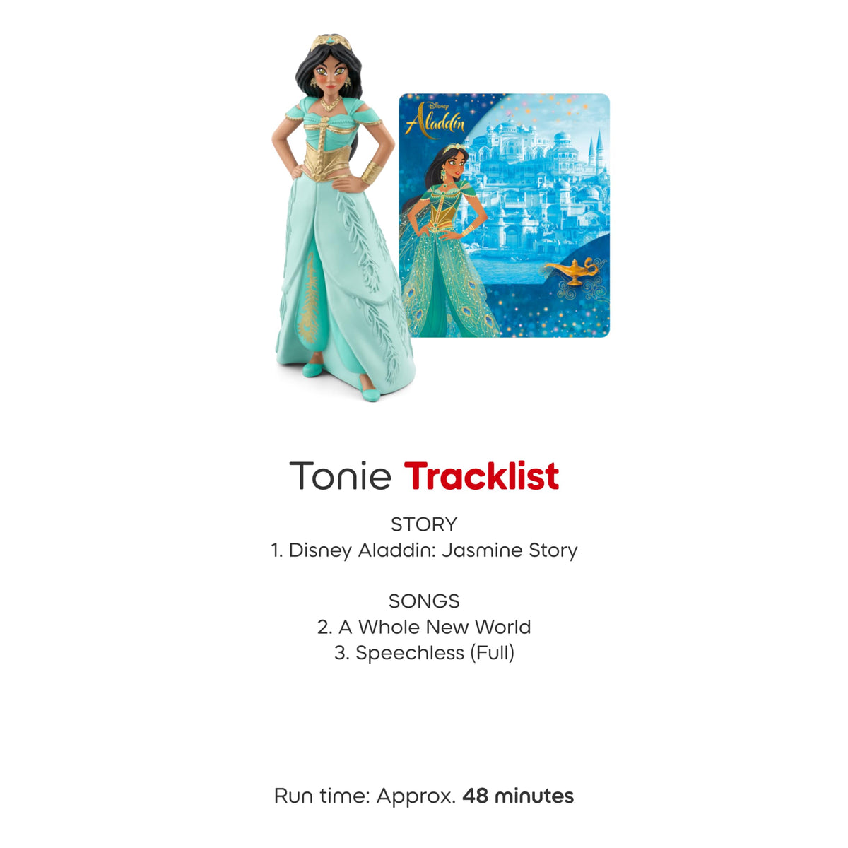 Tonies Jasmine with Disney Aladdin voices for authentic listening.