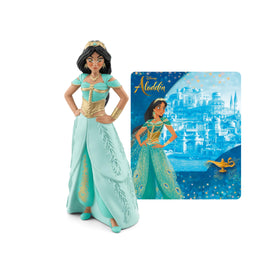 Tonies Jasmine figurine for imaginative play beside Disney Aladdin stories.