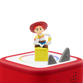 Tonies Jessie figurine in hand for kid-friendly storytelling sessions.