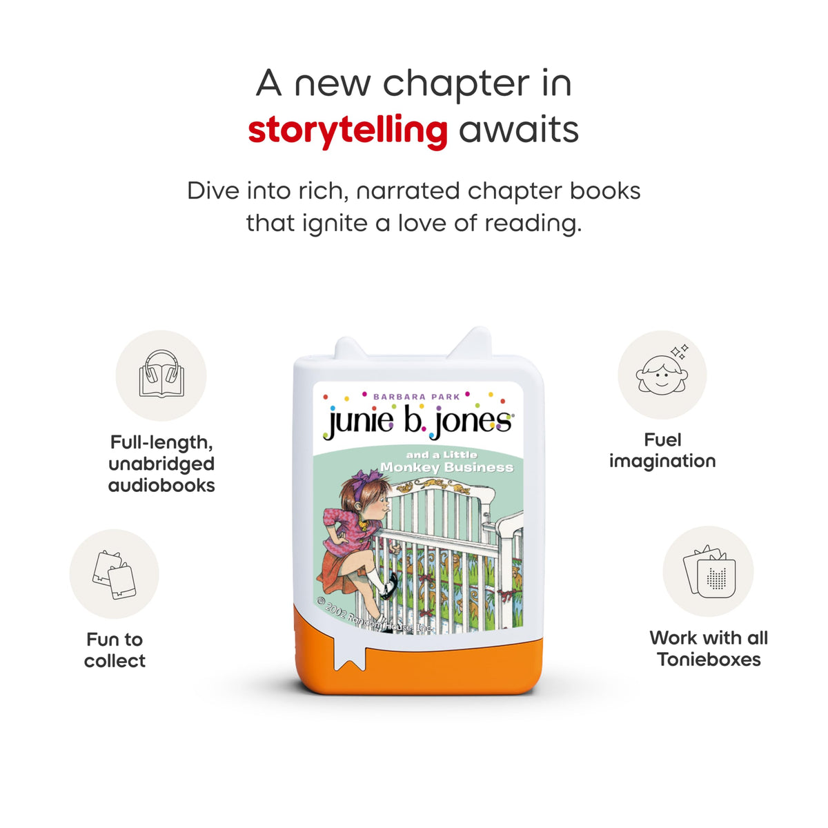 Tonies Junie B Jones 4-pack big fat mouth illustration sparks imagination.