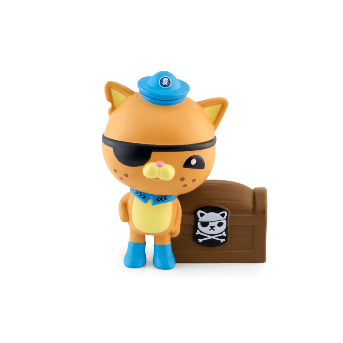 Tonies Kwazii audio figure beside Octonauts map—stimulates curiosity.