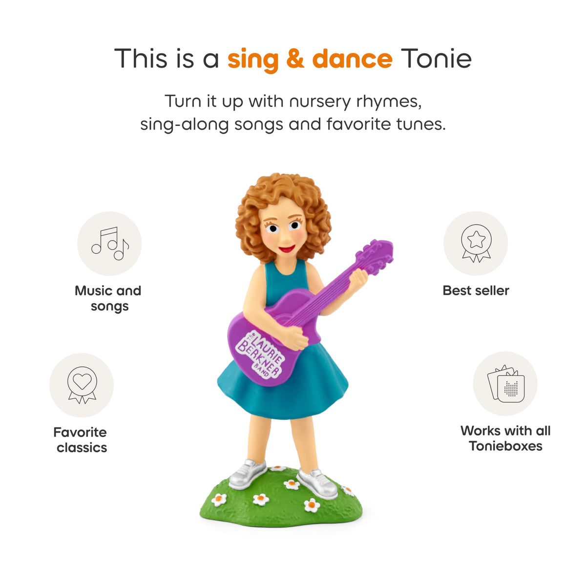 Kids dancing with Tonies Laurie Berkner 2 for active play.