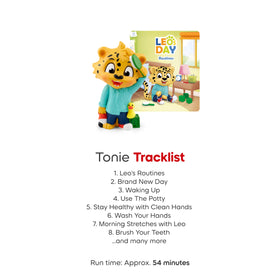 Tonies Leo's Day bedtime scene supporting gentle wind-down before sleep.