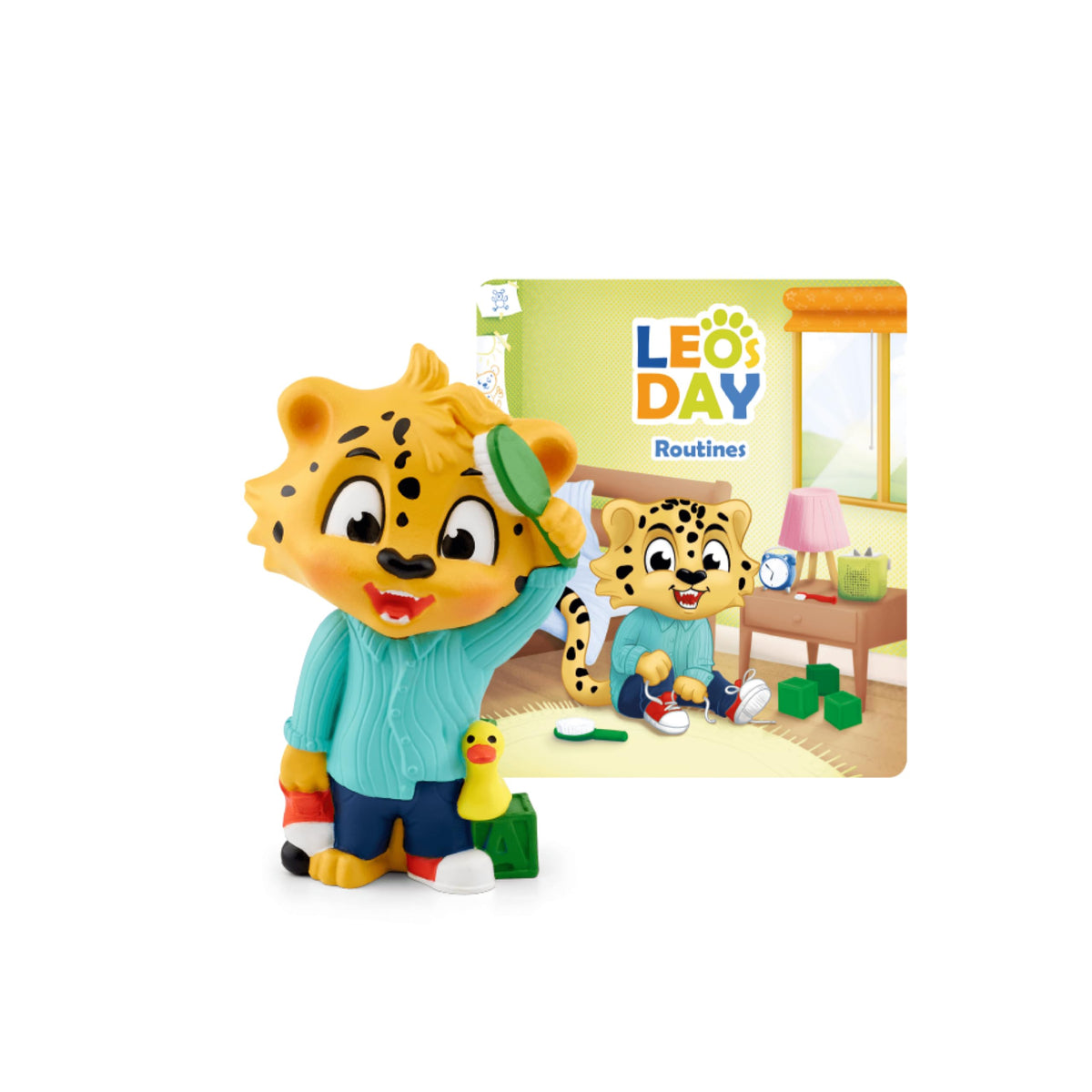 Tonies Leo's Day front-view figurine guiding kids through morning routines.