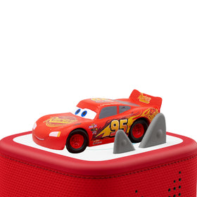 Front packaging shows Tonies set with Lightning McQueen ready for a car adventure.