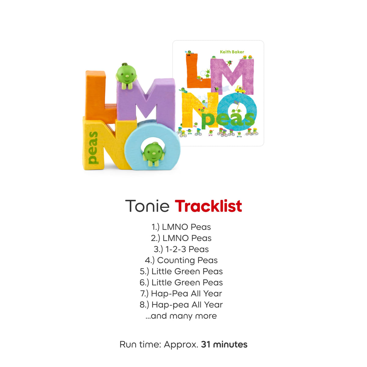 Tonies LMNO Peas Hap-Pea All Year song track for sing-alongs.