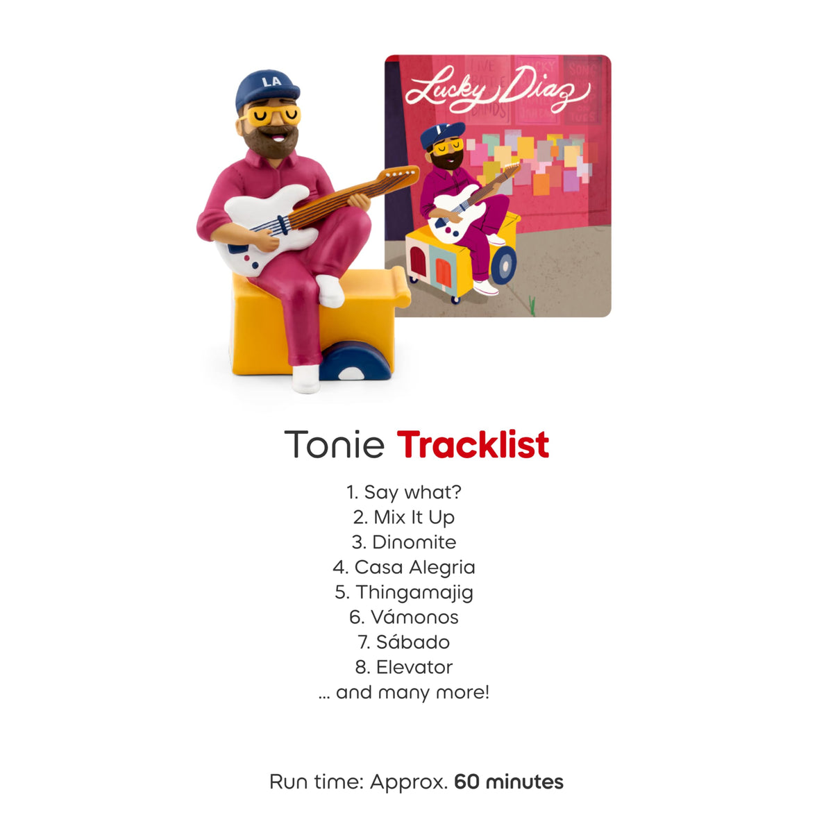 Tonies Lucky Diaz figurine close-up, highlighting vibrant colors and durable design.