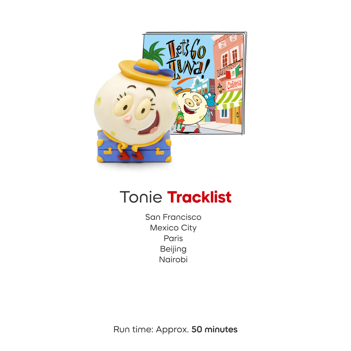 Tonies Luna beside a Toniebox shows easy audio playback setup