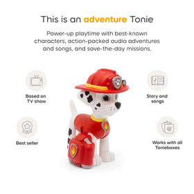 Tonies Marshall figurine with audio content offering 52-minute PAW Patrol experience.