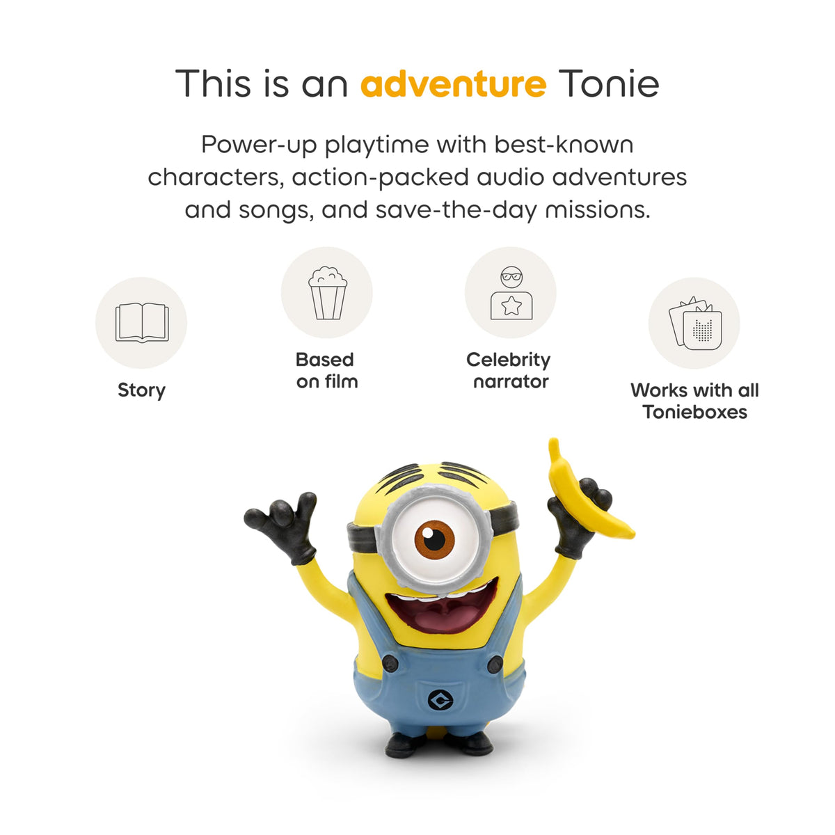 Tonies Minions box content image shows Despicable Me bundle for playtime.