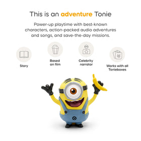 Tonies Minions box content image shows Despicable Me bundle for playtime.
