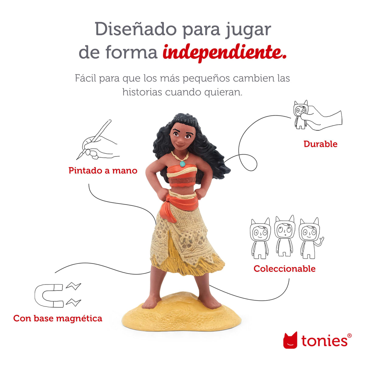 Tonies Moana figure in sea setup invites storytelling and roleplay.