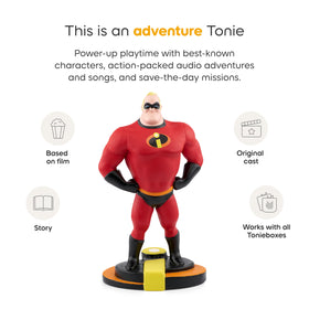 Tonies Mr. Incredible with a 60-minute audio run time for a full tale.