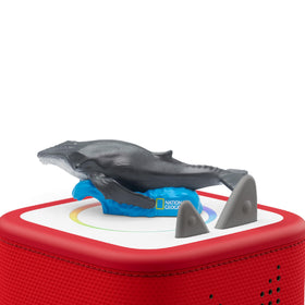 Tonies National Geographic whale figurine side view highlighting habitat exploration