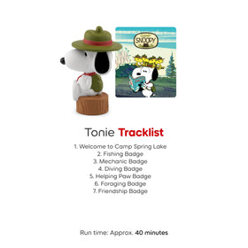 Tonies Camp Snoopy diving badge supports active imagination at home.