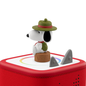 Tonies Peanuts Camp Snoopy toy figure ready for imaginative play and listening adventures.