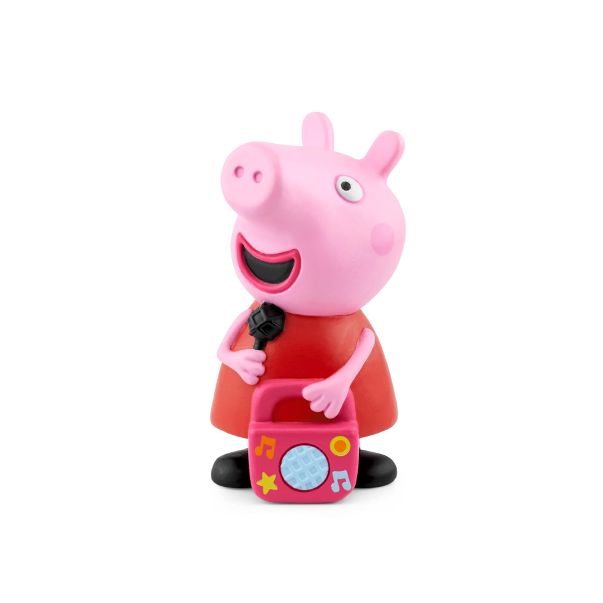 Tonies Peppa Pig figurine shown with Toniebox for playtime music.