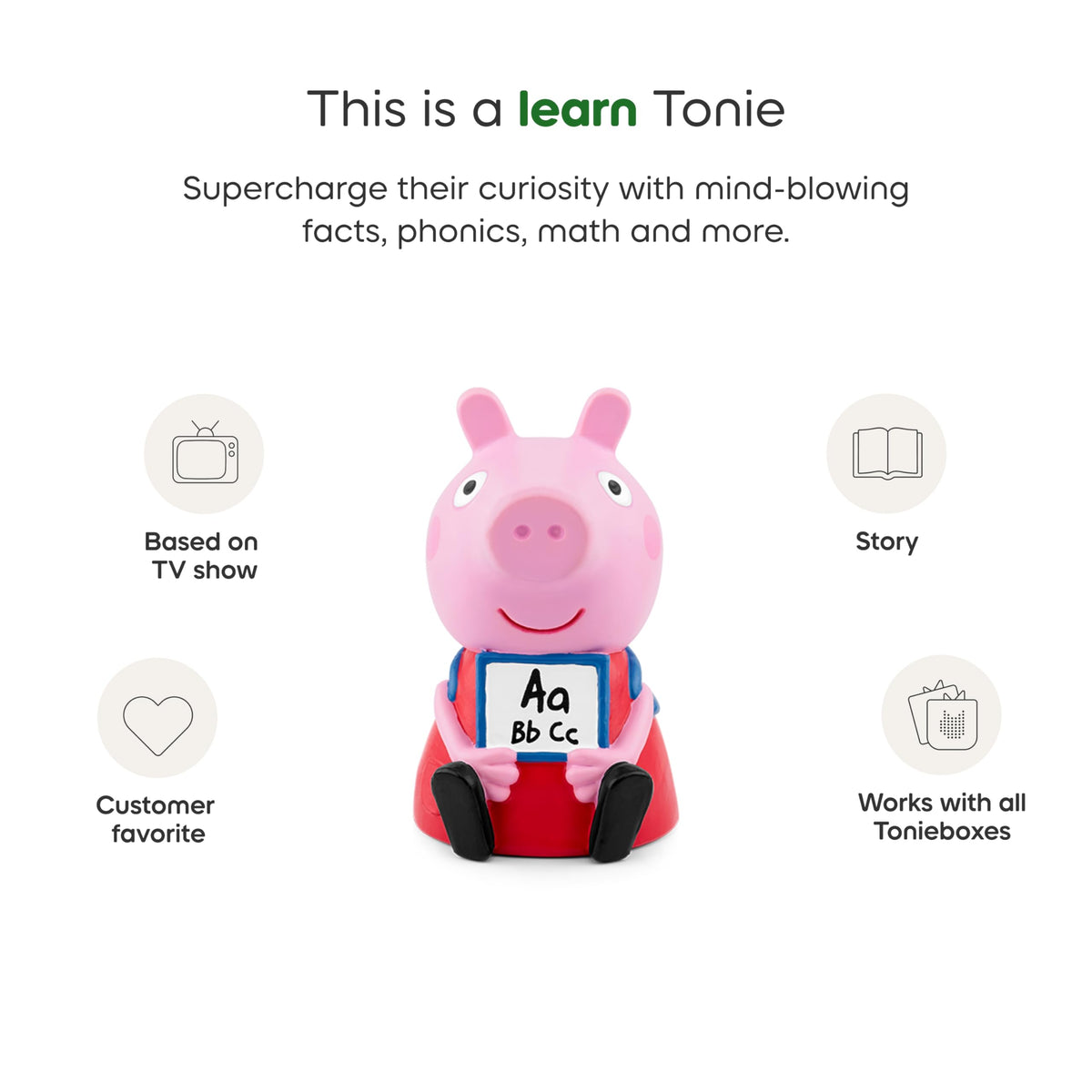 Tonies Peppa Pig on Toniebox ready to play audio during quiet play.